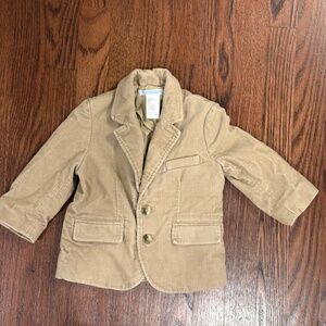 Janie and Jack Beige Corduroy Blazer with Brown Elbow Patches